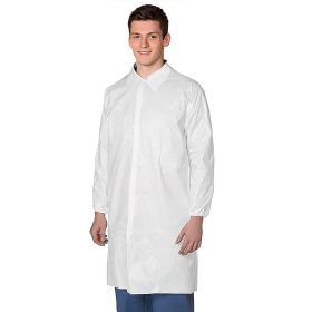 Disposable Gowns 3X-Large. Pack of 10 Adult Surgical Gowns. 35 gsm Polypropylene Lab Coat Disposable Collar Gowns with Long Sleeves and Elastic Wrists