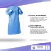 Disposable Medical Gowns. Pack of 10 Blue Isolation Gowns; Disposable Frocks Medium. 50gm/m2 Polypropylene PPE Medical Gown with Elastic Wrists; Neck