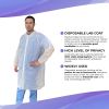 AMZ Medical Supply Disposable Lab Coats for Adults Large, White Polypropylene Lab Coats Disposable 1 Pack, Durable 35 GSM Disposable Lab Coats with Lo