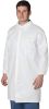 Pack of 10 Lab Coats. White Large Unisex Disposable Microporous Polypropylene Robes. 60 GSM Heave Duty PP Lab Coat. Hook and Loop Fastener Closure Ela