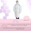 Disposable Gown Medium. White Isolation Gown. 50 gsm Microporous Surgical Gowns with Tie Back Closure and Elastic Wrists. Unisex Medical Gowns; Adult