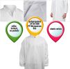 Pack of 10 Lab Coats. White Large Unisex Disposable Microporous Polypropylene Robes. 60 GSM Heave Duty PP Lab Coat. Hook and Loop Fastener Closure Ela