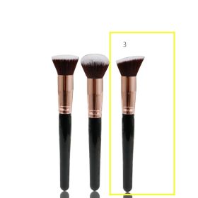 Flat Head Bevel Three Piece Portable Makeup Brush (Option: No 3)