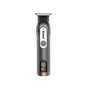 LCD Digital Display USB High Power Electric Hair Clipper (Option: KM 1760 Black)