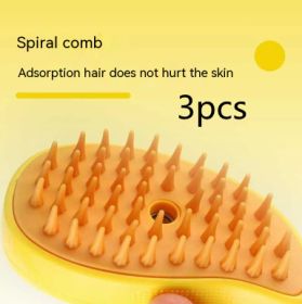 Pet Brush Cat Brush Hair Removal Brush Plastic (Option: Unified-Yellow3pcs)