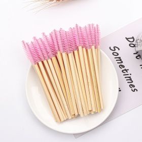 Disposable Beauty Tool Mini Nylon Eyelash Brush (Option: Pink-50PCS)