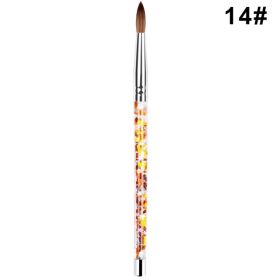 7 Sizes Nail Art Brush For Acrylic Powder Nylon Manicur (Option: Gold14)