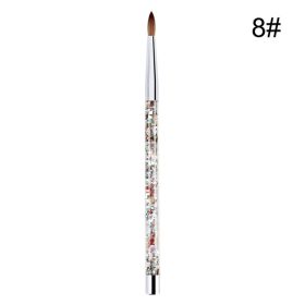 7 Sizes Nail Art Brush For Acrylic Powder Nylon Manicur (Option: White8)