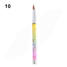 7 Sizes Nail Art Brush For Acrylic Powder Nylon Manicur (Option: Rainbow10)