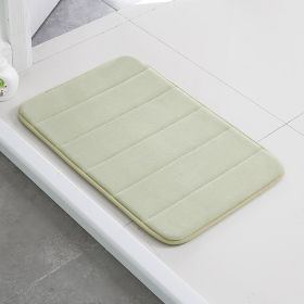 Home Bath Mat Coral Fleece Bathroom Carpet Water Absorption Non-slip Memory Foam Absorbent Washable Rug Toilet Floor Mat (Option: Green-40x60cm)