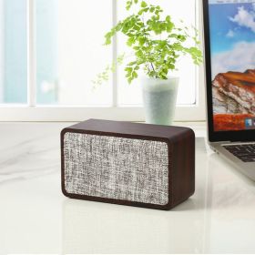 Wooden Fabric Bluetooth Speaker Retro Card Desktop Audio (Option: Black-USB)