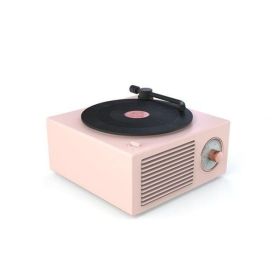 Retro Atomic Record Player Bluetooth Audio Wireless Mini Douyin Net Red Small Speaker (Color: Pink)