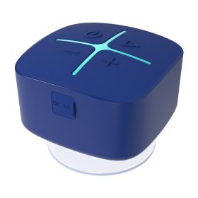 Bathroom Waterproof Suction Cup Dustproof And Shockproof 5.0 Mini Subwoofer Wireless Speaker (Option: Blue-USB)