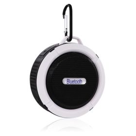 Stall Source Foreign Trade Wireless Portable Card Bluetooth Audio C6 Gift Bathroom Waterproof Big Suction Cup Bluetooth Speaker (Color: White)