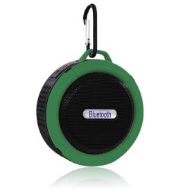 Stall Source Foreign Trade Wireless Portable Card Bluetooth Audio C6 Gift Bathroom Waterproof Big Suction Cup Bluetooth Speaker (Color: Green)