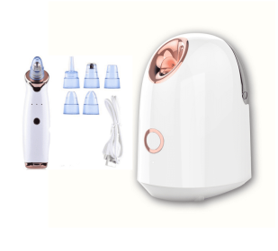 Blackhead Instrument Electric Suction Facial Washing Instrument Beauty Acne Cleaning Blackhead Suction Instrument (Option: White Set)