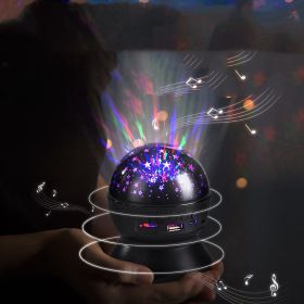 Bluetooth Audio Dream Projector Led Colorful Speakers (Option: Black-USB)