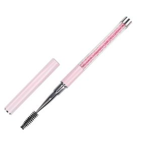 Spiral Eyelash Brush With Single Long Handle (Color: Pink)