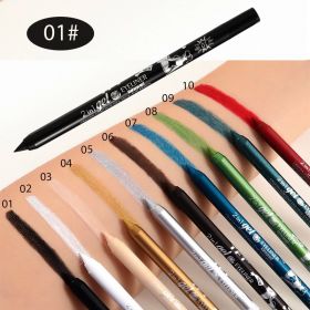 Long Lasting Eyeliner Pen Color Pigment Waterproof Gel Eyeliner Makeup (Color: Black)