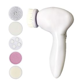 5 in 1 Electric Facial Cleansing Instrument (Color: White)