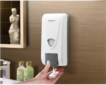 Wall-mounted hand press foam soap dispenser (Option: B606 White)