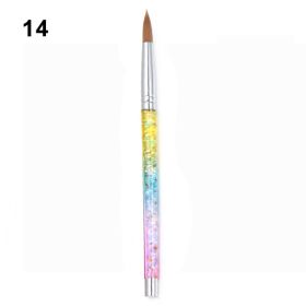 7 Sizes Nail Art Brush For Acrylic Powder Nylon Manicur (Option: Rainbow14)