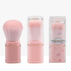 New Single Head Portable Retractable Makeup Brush Beauty Makeup Tools (Option: Pink-PVC Packaging)