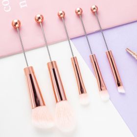 5PCS DIY Metal Handle Beaded Makeup Brush Suit (Option: Rose Gold Handle)