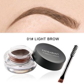 Waterproof And Not Easy To Fade Vignetting Color Eyebrow Dyeing Cream Set (Option: Black-Eyebrow dye 01Light brown)