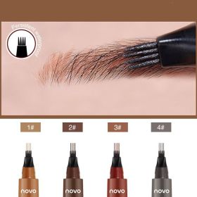 Four-forked Liquid Eyebrow Pencil Three-dimensional Long-lasting (Option: 2dark brown)