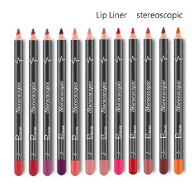 12 Colors Waterproof Not Smudge Makeup Lip Liner (Option: 65g Set)