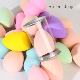 Beveled Sponge Puff Water Drop Makeup Egg (Option: Random color-Water drop tinplate box)