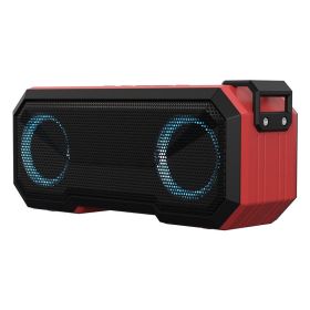 Waterproof Colorful Luminous Outdoor Wireless Speaker With Dual Speakers With Power Bank (Color: Red)