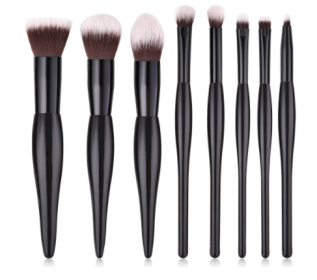 8 Makeup Brushes And Tools (Color: Black)