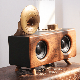 B6 Wireless Bluetooth Speaker Subwoofer Oversized Volume Radio 3D (Option: Dark brown-USB)