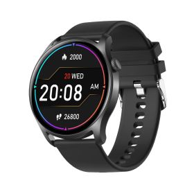 Smart Full Touch Multi-function Heart Rate Blood Pressure Monitoring Information Reminder Sports Bluetooth Watch (Color: Black)