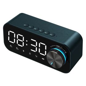 Bluetooth Alarm Clock Speaker Digital Display Alarm Clock LED Wireless Subwoofer Music Player Table Clock Home Decor (Color: Green)