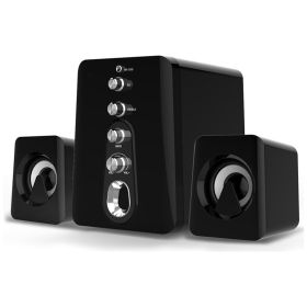 Mini USB 2.1 Speaker Wired Combination High Audio Heavy Bass Music Subwoofer Mobile Phone (Option: Black-B-USB)