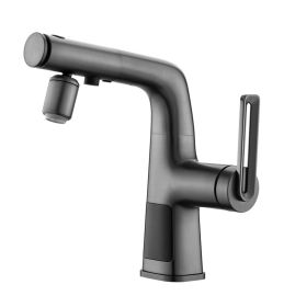 Household Digital Display Copper Spray Kettle Faucet Splash Lift Gun Gray (Option: Gun Gray)