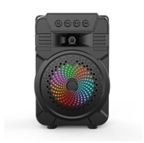 Bluetooth Speaker Outdoor Portable Microphone Card Subwoofer (Color: Black)