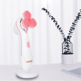 Rotary Silicone Cleansing Device (Option: Pink Chargeable)