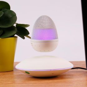 Newest Levitating Floating Speaker Portable Magnetic suspension wireless speaker (Option: White-AU)