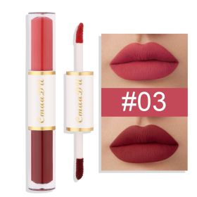 Double-headed Matte Lip Gloss No Stain On Cup Waterproof And Durable (Option: Lip Gloss 03)