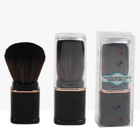 New Single Head Portable Retractable Makeup Brush Beauty Makeup Tools (Option: Black-PVC Packaging)