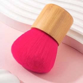 Makeup Brush Bamboo Handle Red Hair Small Fat Dun Single Support Loose Brush (Color: Red)