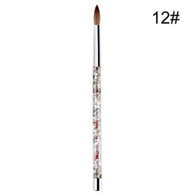 7 Sizes Nail Art Brush For Acrylic Powder Nylon Manicur (Option: White12)