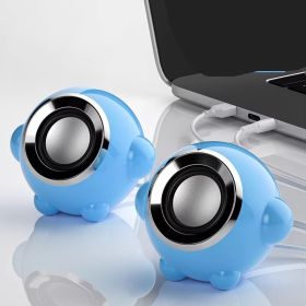 Home Wired Cute Multimedia Usb Subwoofer Mini Speakers (Option: Luxury blue-USB)