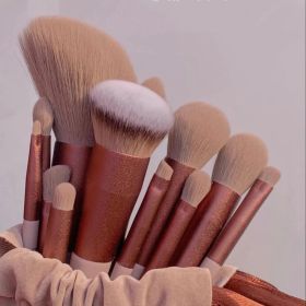 13 Makeup Brushes Green Beauty Quick-drying Set Super Soft Blush Loose Powder (Option: 13pink cloth bags)