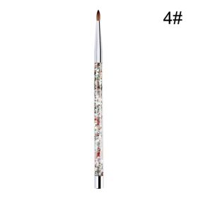 7 Sizes Nail Art Brush For Acrylic Powder Nylon Manicur (Option: White4)