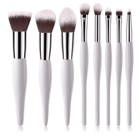 8 Makeup Brushes And Tools (Color: White)